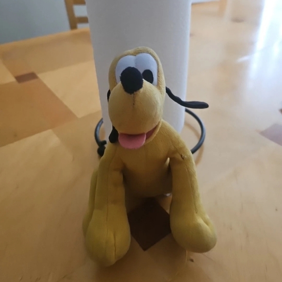 PLUTO GREEN COLLAR 8" Mouth Open Disney Store Plush Stuffed Animal Soft Toy - Picture 1 of 2